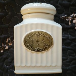 THL - Filigree Brass Plate Tea Canister